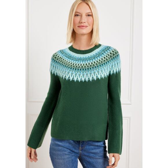 Talbots Green Fair Isle Knit Pullover Sweater Plus Size 3X - Picture 1 of 7